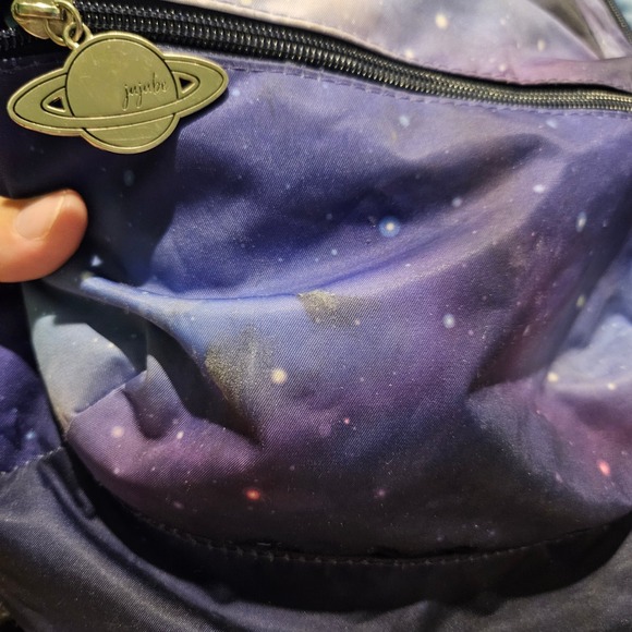 Jujubee small Diaper Bag Galaxy cosmic Print Backpack Blue Purple - Picture 9 of 9